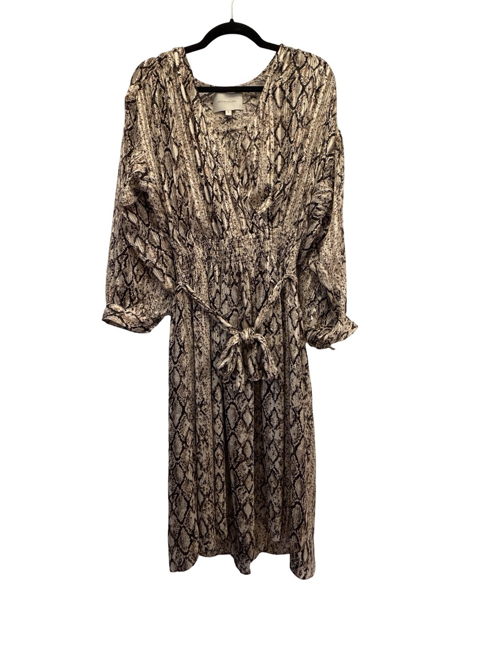 Brochu Walker Olivia Dress Womens M Metallic Python Snake Print Midi